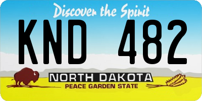 ND license plate KND482