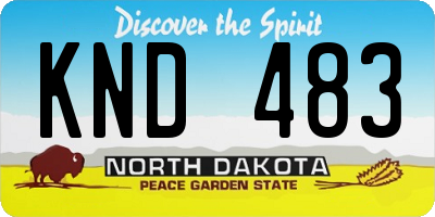 ND license plate KND483
