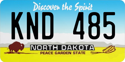 ND license plate KND485
