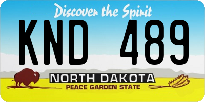 ND license plate KND489