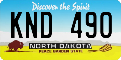 ND license plate KND490