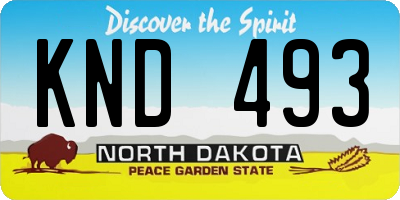 ND license plate KND493