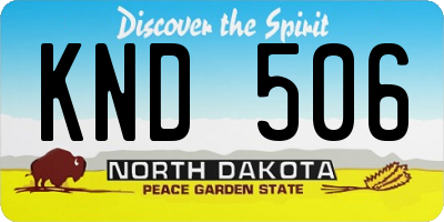 ND license plate KND506