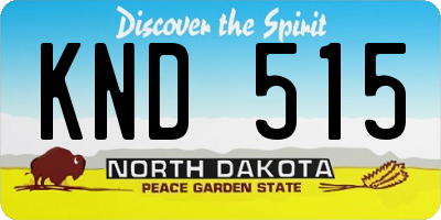 ND license plate KND515