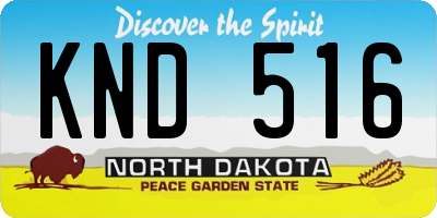 ND license plate KND516
