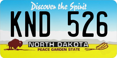 ND license plate KND526
