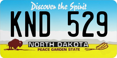 ND license plate KND529