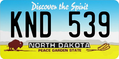 ND license plate KND539