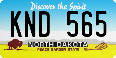 ND license plate KND565