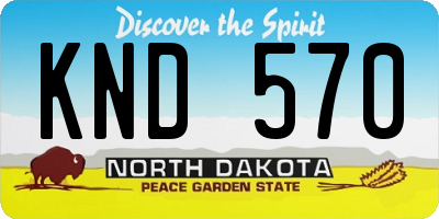 ND license plate KND570