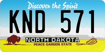 ND license plate KND571