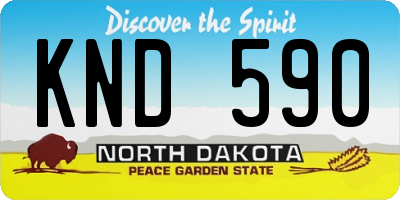 ND license plate KND590