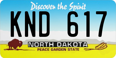 ND license plate KND617