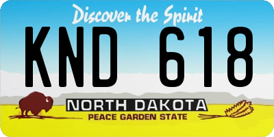 ND license plate KND618