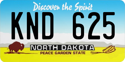 ND license plate KND625