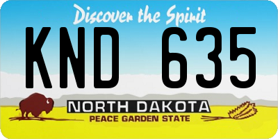 ND license plate KND635