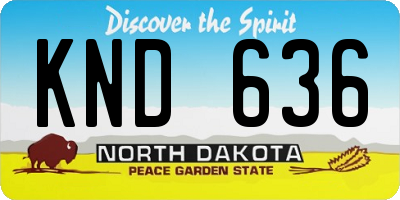 ND license plate KND636