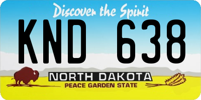 ND license plate KND638