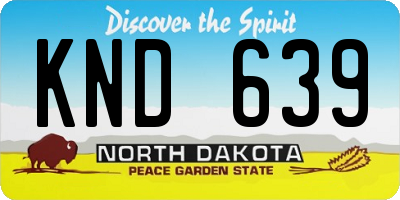 ND license plate KND639