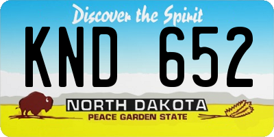 ND license plate KND652