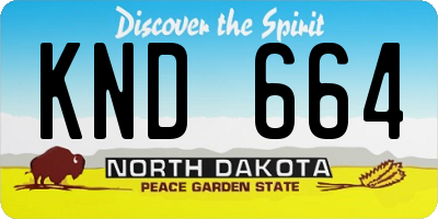 ND license plate KND664