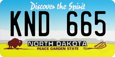 ND license plate KND665