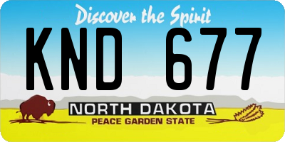 ND license plate KND677