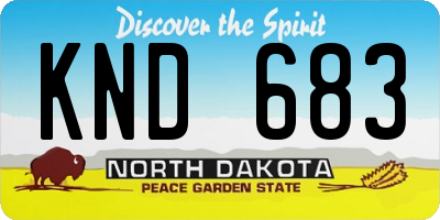 ND license plate KND683