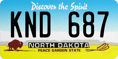 ND license plate KND687