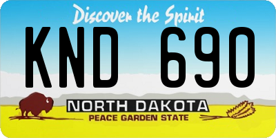 ND license plate KND690