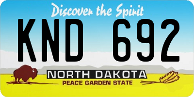 ND license plate KND692