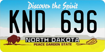 ND license plate KND696