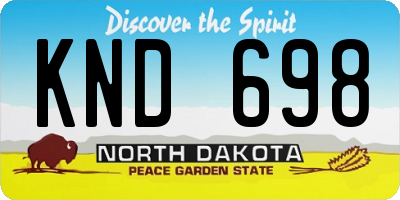 ND license plate KND698