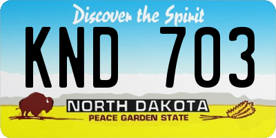 ND license plate KND703