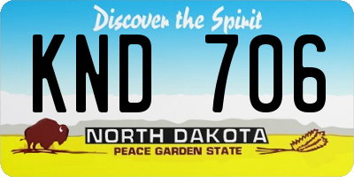 ND license plate KND706