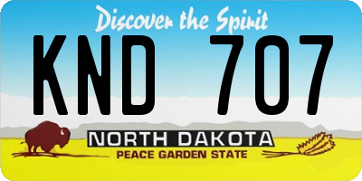 ND license plate KND707
