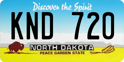 ND license plate KND720