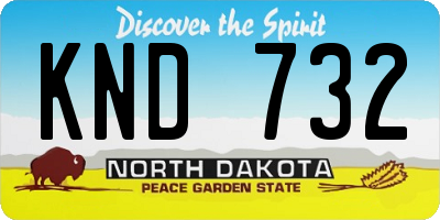 ND license plate KND732
