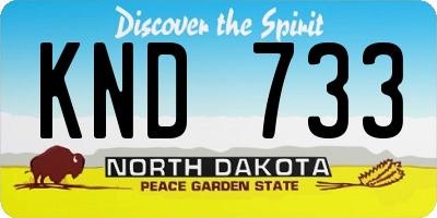 ND license plate KND733