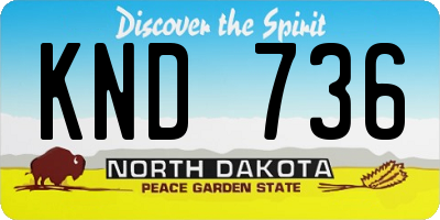 ND license plate KND736