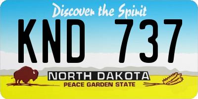 ND license plate KND737