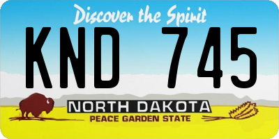 ND license plate KND745