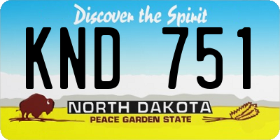 ND license plate KND751