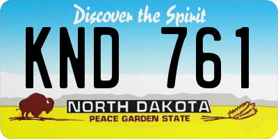 ND license plate KND761