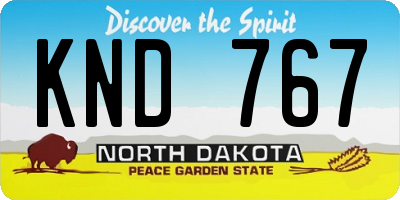 ND license plate KND767