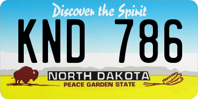 ND license plate KND786
