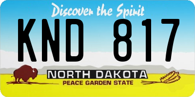 ND license plate KND817