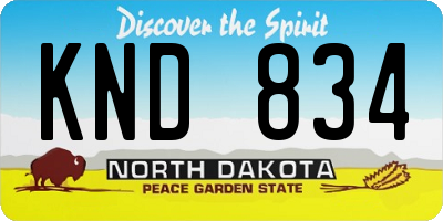 ND license plate KND834