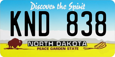 ND license plate KND838