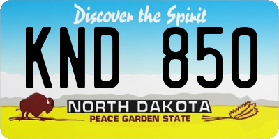 ND license plate KND850